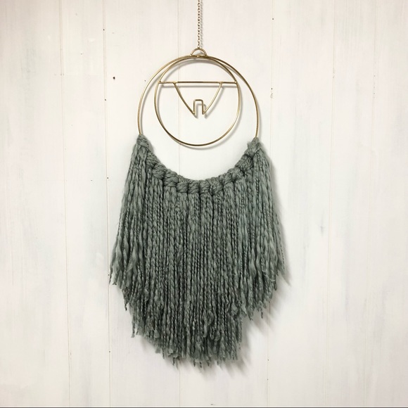 Yarn and Gold Tone Metal Wall Hanging - Picture 2 of 10